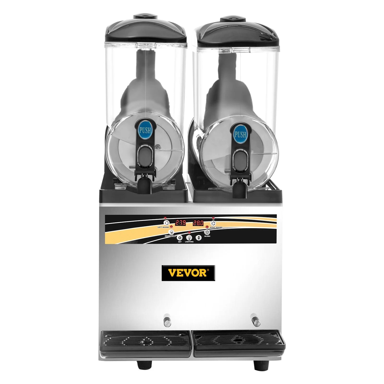 VEVOR Commercial Margarita Machine - 15L x 2 Tank Slushy Maker for Cafes, Restaurants, and Home Use
