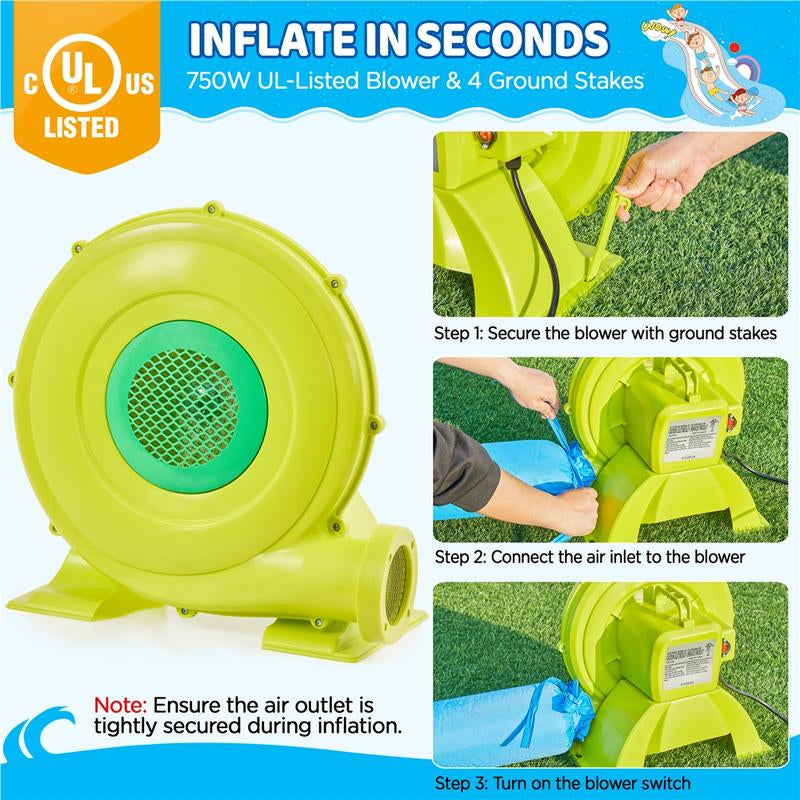 Make a Splash This Summer with the Yaheetech Large Inflatable Water Slide and Soccer Field - Your Ultimate Backyard Adventure for Kids!