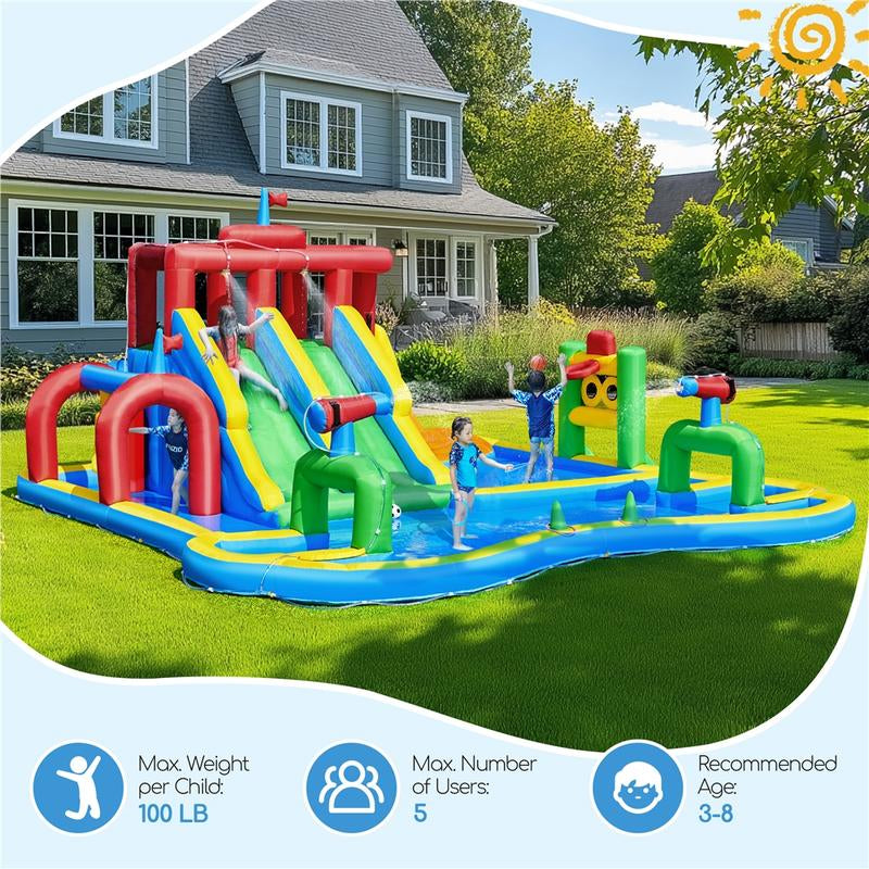Make a Splash This Summer with the Yaheetech Large Inflatable Water Slide and Soccer Field - Your Ultimate Backyard Adventure for Kids!