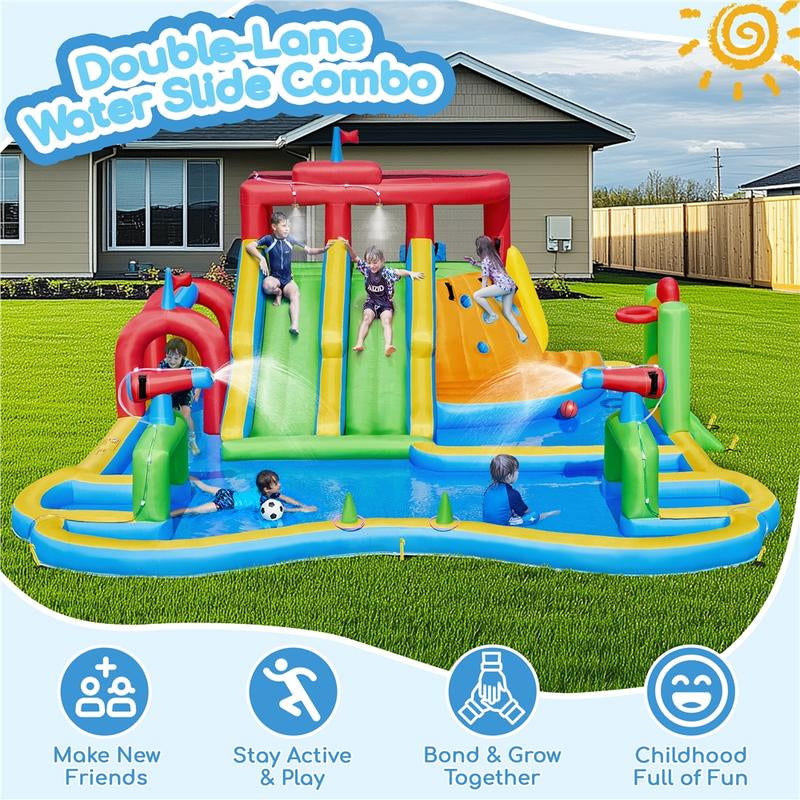 Make a Splash This Summer with the Yaheetech Large Inflatable Water Slide and Soccer Field - Your Ultimate Backyard Adventure for Kids!