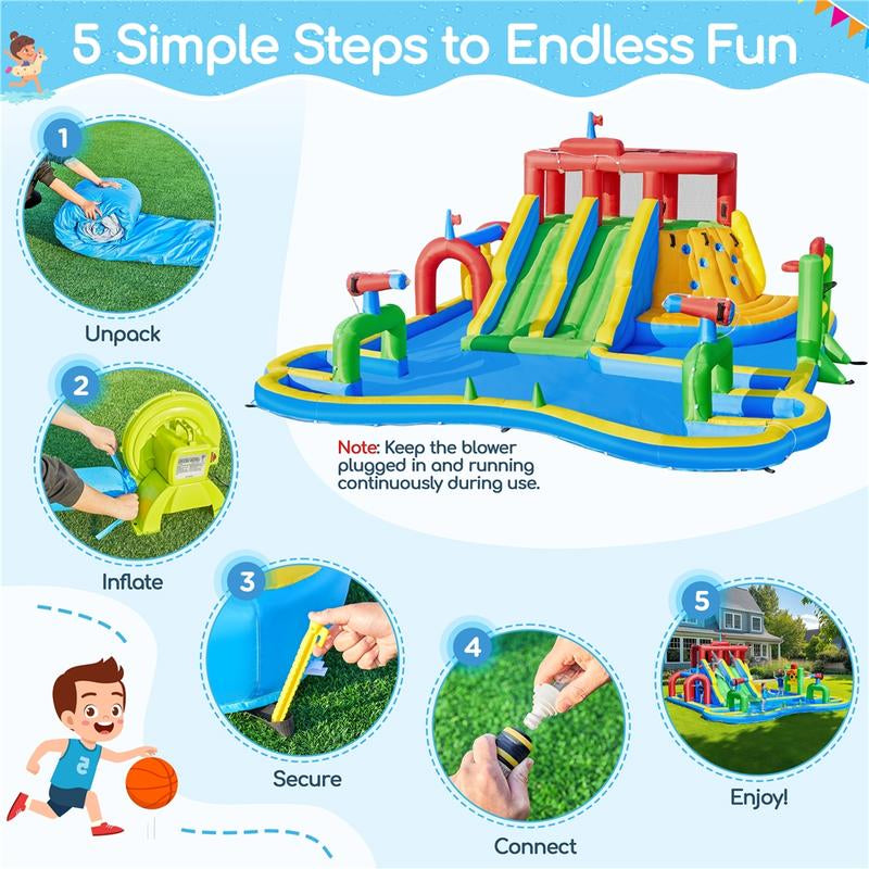Make a Splash This Summer with the Yaheetech Large Inflatable Water Slide and Soccer Field - Your Ultimate Backyard Adventure for Kids!